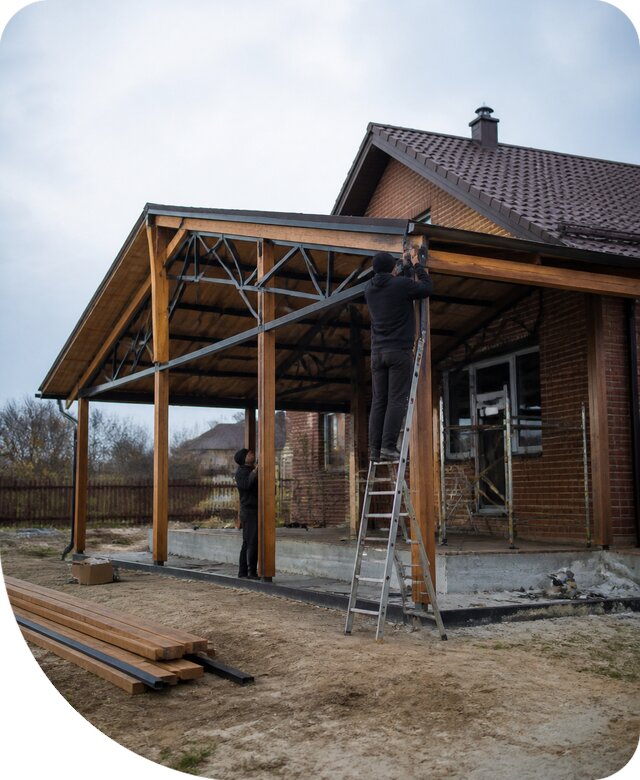 Пристройка навеса к дому и участку в Валуйках под ключ